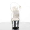 Pleaser - STARDUST708 Sandale à bride à la cheville, Pole dance chaussures - Chaussures de pole dance - Couleur argent Product image